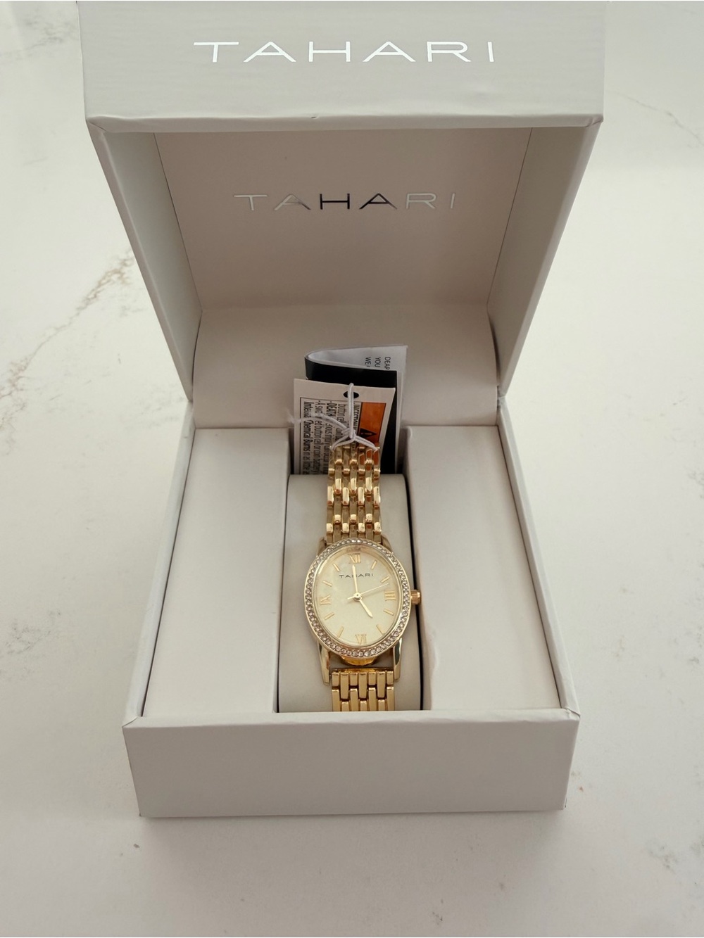 NEW Tahari Gold-Tone Crystal Accent Women’s Watch
